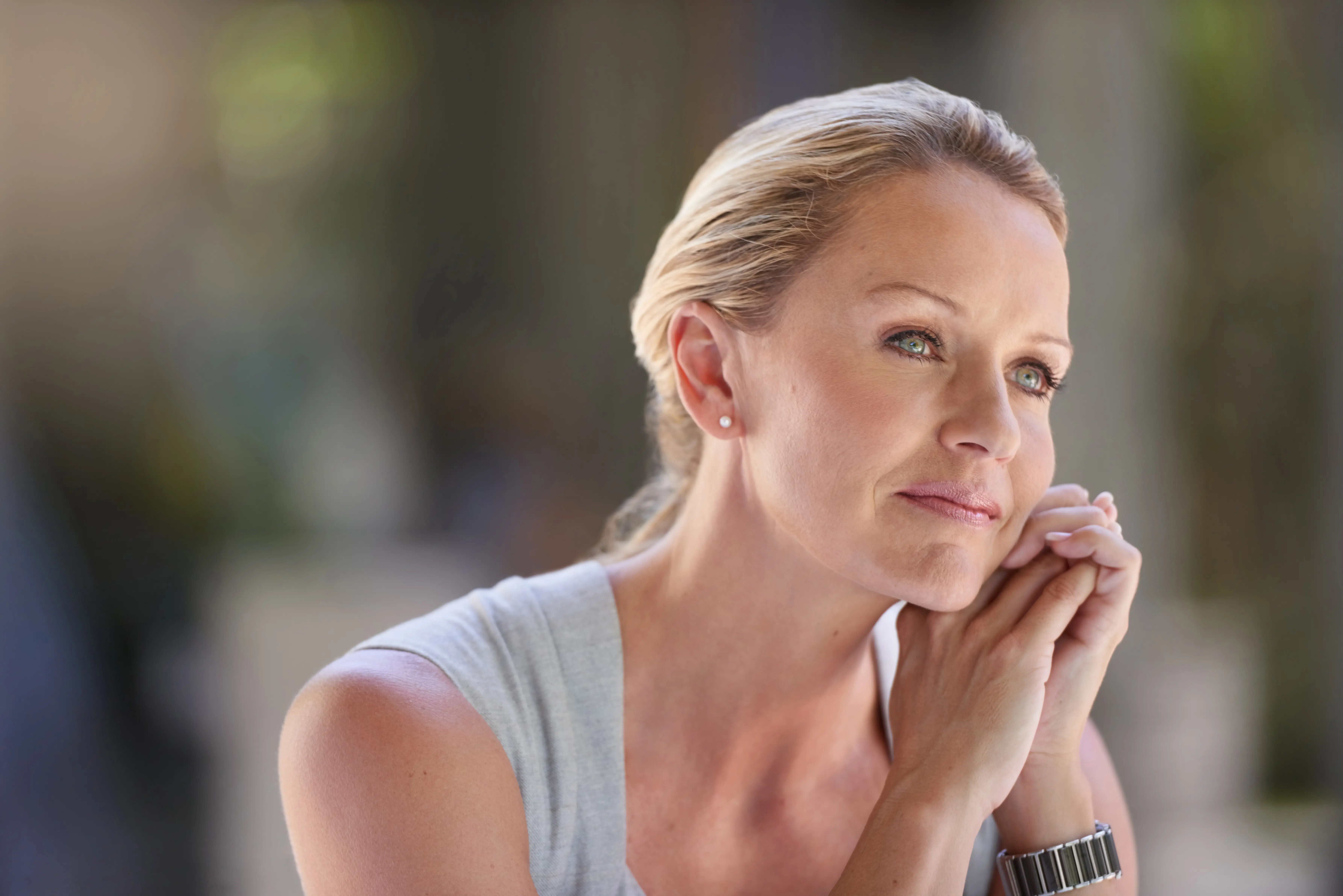 Woman with calm confidence looking fresh and radiant